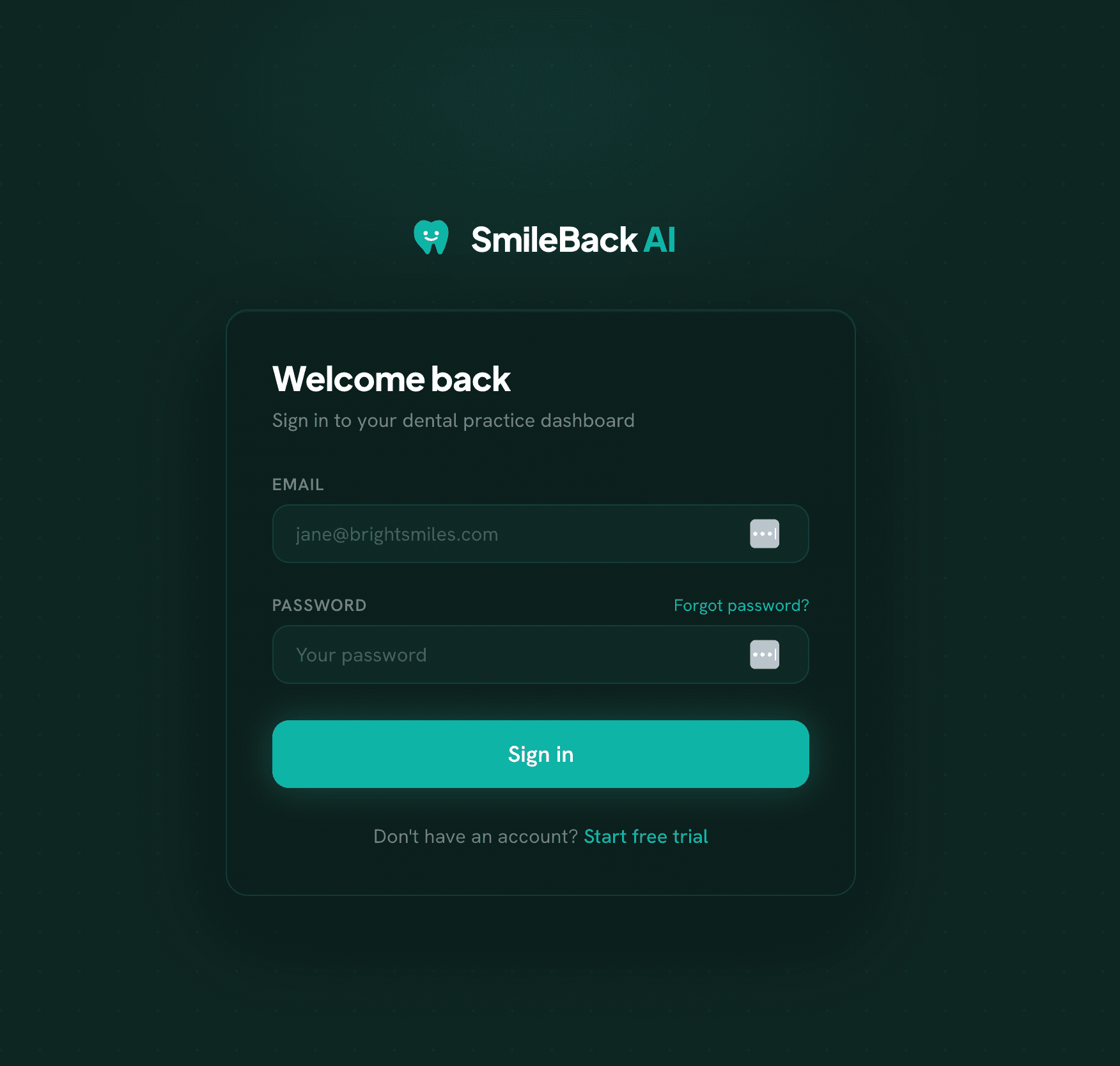 SmileBack AI — Sign In
